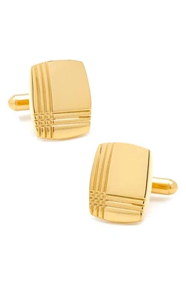 Cufflinks, Inc. Tartan Engraved Cuff Links in Gold at Nordstrom