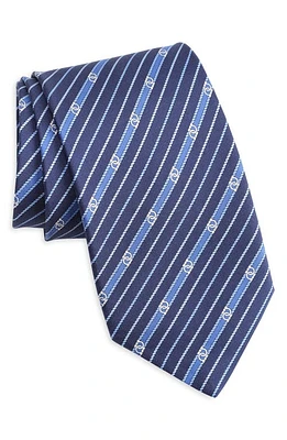 FERRAGAMO Treccia Silk Tie in Marine at Nordstrom