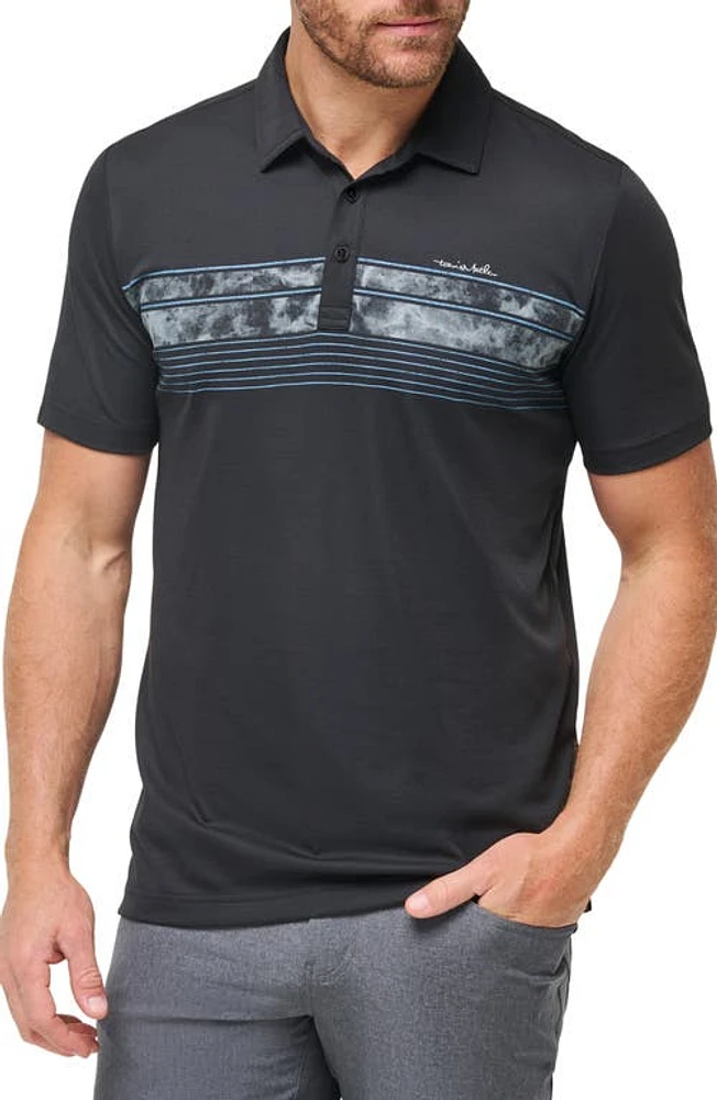 TravisMathew Mount Thunder Cotton Blend Polo Black at Nordstrom,