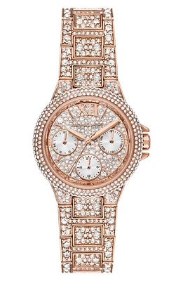 MICHAEL Michael Kors Camille Pavé Multifunction Bracelet Watch, 33mm in Rose Gold at Nordstrom