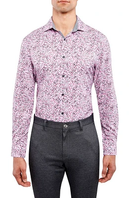 W. R.K Slim Fit Floral Print Performance Dress Shirt in Pink at Nordstrom, Size 15.5