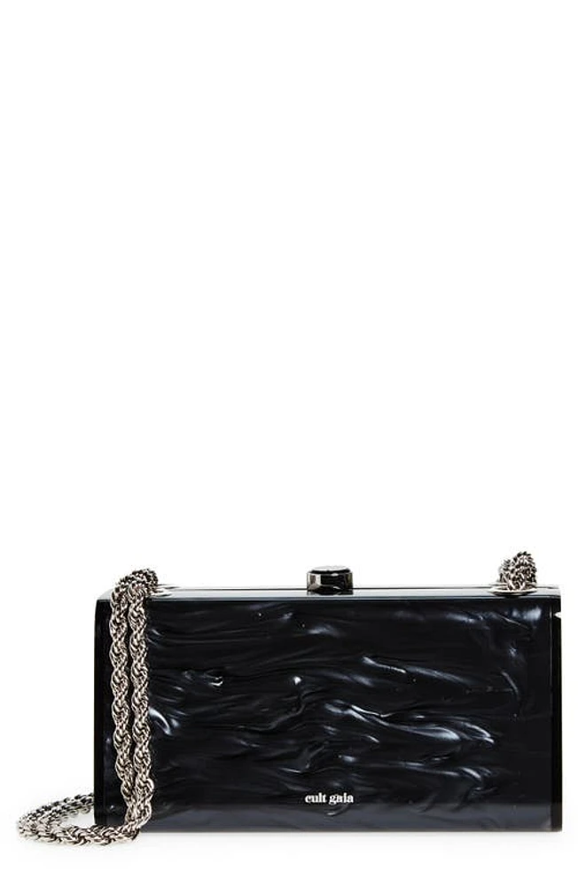 Cult Gaia Hajar Pearlescent Box Clutch in Black at Nordstrom