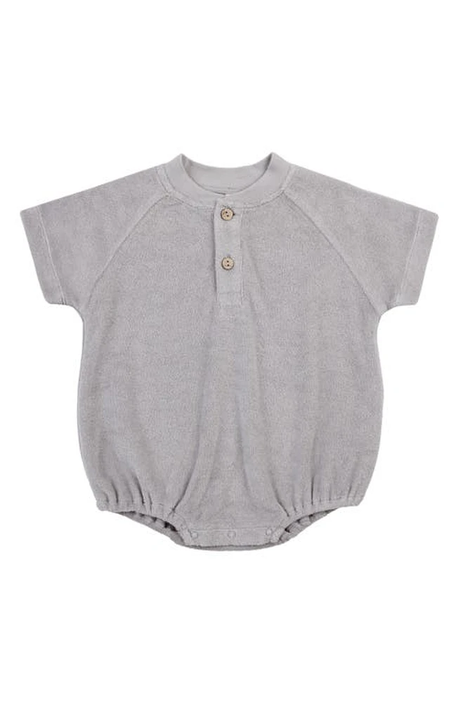 QUINCY MAE Organic Cotton Blend Terry Cloth Henley Bodysuit Periwinkle at Nordstrom,