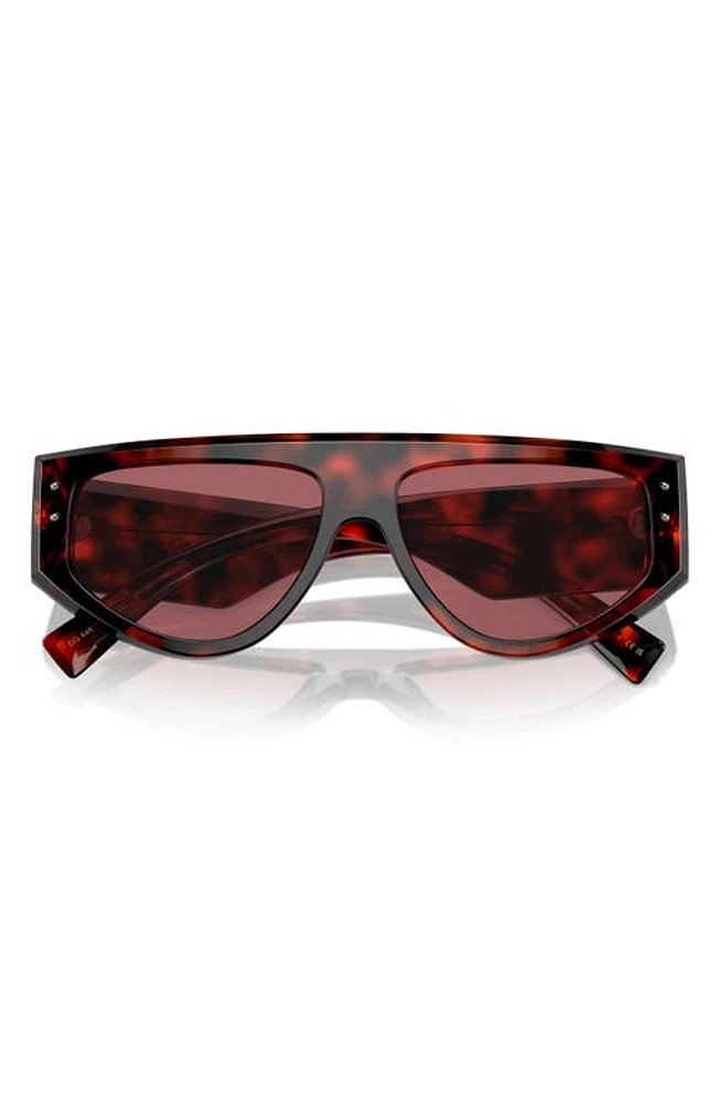 Dolce & Gabbana 57mm Rectangular Sunglasses in Havana Red at Nordstrom