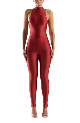 Naked Wardrobe The Sleek Bodysuit Red at Nordstrom,