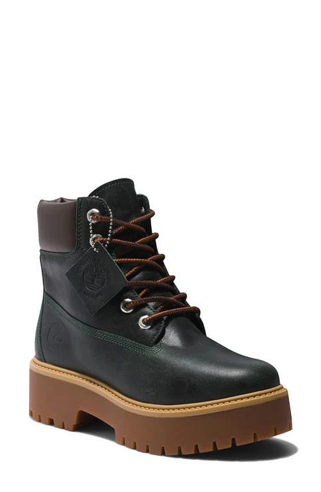 Timberland Stone Street Waterproof Platform Boot Dk Green Full Grain at Nordstrom,