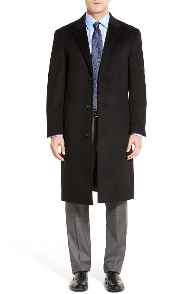 Hart Schaffner Marx Sheffield Classic Fit Wool & Cashmere Overcoat in Black at Nordstrom, Size 42 R