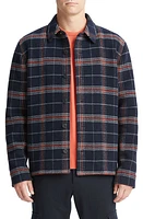 Vince Plaid Wool Blend Shirt Jacket Coastal/Desert Sky at Nordstrom,