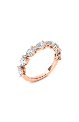 HauteCarat Pear Cut Lab Created Diamond Half Eternity Ring in Rose Gold at Nordstrom