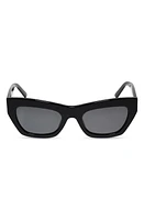 DIFF Katarina 51mm Polarized Cat Eye Sunglasses in Black/Grey at Nordstrom