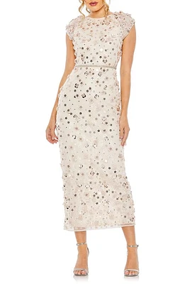 Mac Duggal Floral Appliqué Cap Sleeve Sheath Dress Blush at Nordstrom,