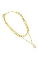 Madewell Set of 2 Studded Freshwater Pearl Necklaces in Woodrose at Nordstrom