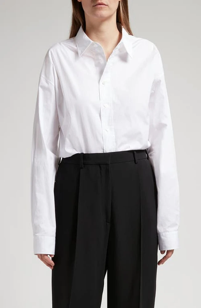 The Row Penna Cotton Poplin Shirt White at Nordstrom,