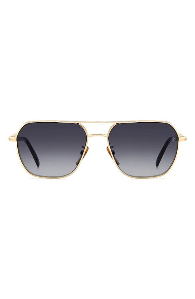 David Beckham Eyewear 59mm Aviator Sunglasses in Gold Black at Nordstrom