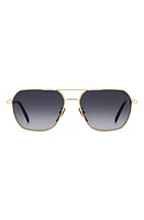 David Beckham Eyewear 59mm Aviator Sunglasses in Gold Black at Nordstrom