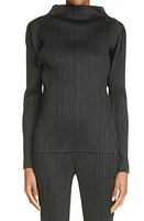 Pleats Please Issey Miyake Funnel Neck Pleated Top in Black at Nordstrom, Size 3