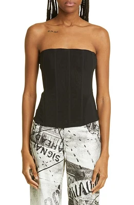 Miaou Libra Strapless Mesh Corset Top Black at Nordstrom,