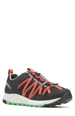 Merrell Wildwood Aerosport Trail Running Shoe Black/Tangerine at Nordstrom,