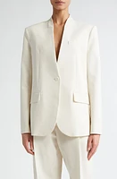 Maria McManus Collarless Organic Cotton Blazer Ivory at Nordstrom,