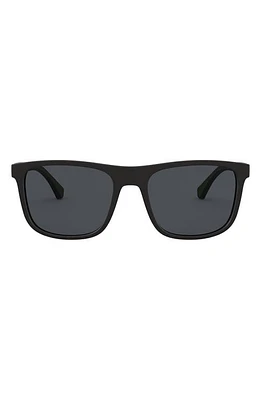 Emporio Armani 56mm Navigator Sunglasses in Matte Black at Nordstrom