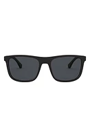 Emporio Armani 56mm Navigator Sunglasses in Matte Black at Nordstrom