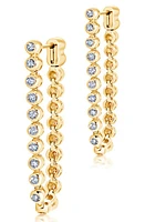 Crislu Graduated Bezel Drop Earrings in Gold at Nordstrom