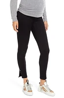 1822 Denim Butter Ankle Slit Maternity Jeans Black at Nordstrom,