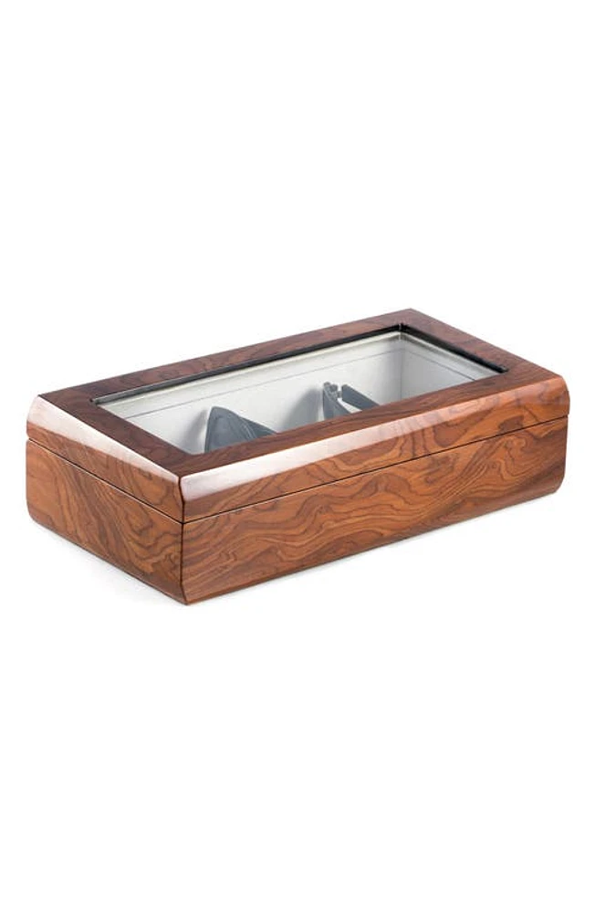 Bey-Berk Burl Wood Sunglass & Eyeglass Storage Box in Brown Burl Wood at Nordstrom