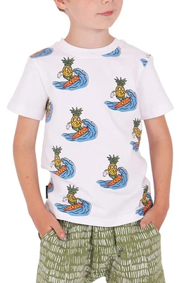 TINY TRIBE Kids' Pineapple Surfer Cotton T-Shirt White at Nordstrom,