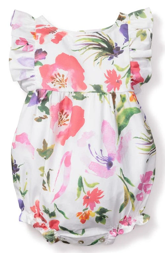 Petite Plume Gardens of Giverny Ruffle Romper White at Nordstrom,