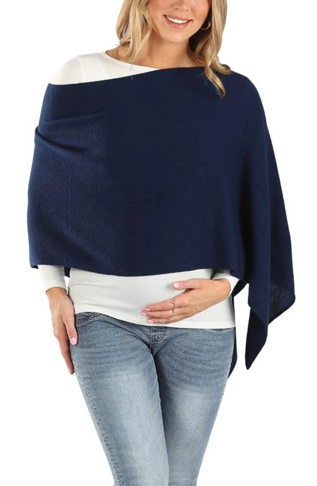 Moozie Luxury Poncho Nursing Scarf in Navy at Nordstrom