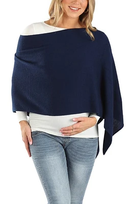 Moozie Luxury Poncho Nursing Scarf in Navy at Nordstrom