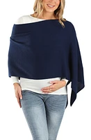 Moozie Luxury Poncho Nursing Scarf in Navy at Nordstrom