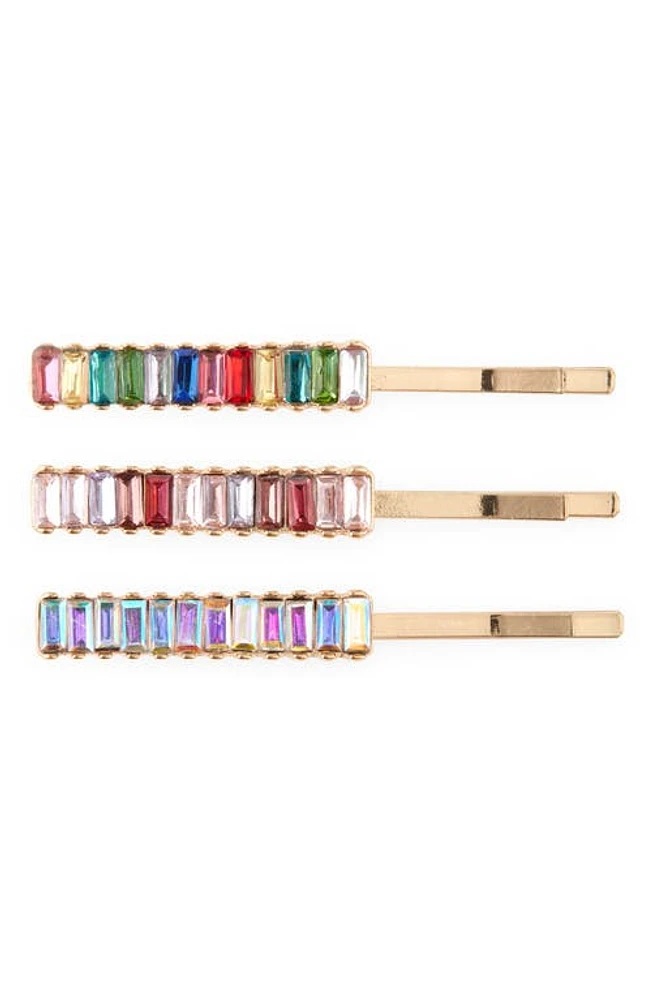 Petit Moments Bijou 3-Pack Crystal Barrettes in Red Multi at Nordstrom