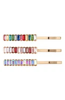 Petit Moments Bijou 3-Pack Crystal Barrettes in Red Multi at Nordstrom