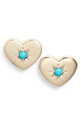 Anzie Love Letter Turquoise Heart Stud Earrings at Nordstrom