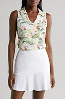 Tommy Bahama Aubrey Floral IslandZone Sleeveless V-Neck Polo White at Nordstrom,