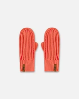 Deux Par Deux Girl's Knit Mittens Coral at Nordstrom