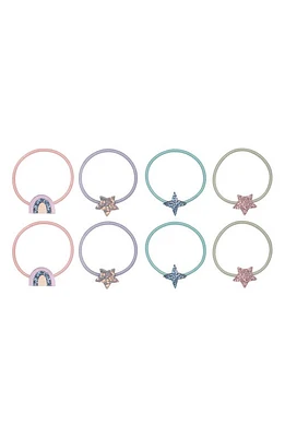 Mimi & Lula Kids' Assorted 8-Pack Stars & Rainbows Ponytail Holders in Pink at Nordstrom