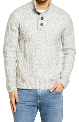 Schott NYC Cable Knit Henley Sweater in Off White at Nordstrom, Size Xx-Large