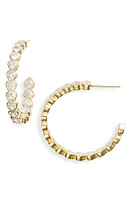 SHYMI Bezel Heart Inside Out Hoop Earrings in Gold/White at Nordstrom