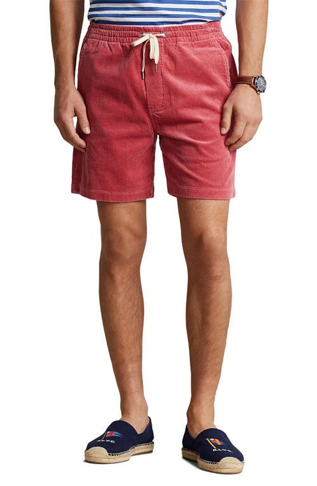 Polo Ralph Lauren 8 Wale Corduroy Drawstring Shorts in Adirondack Berry at Nordstrom, Size Medium