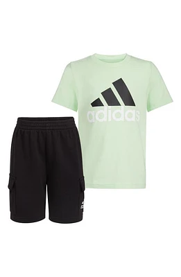 adidas Kids' Graphic T-Shirt & Cargo Shorts Set Semi Green Spark at Nordstrom,