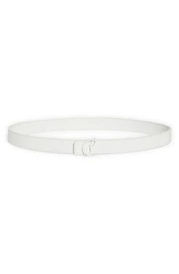 Christian Louboutin CL Monogram Buckle Leather Belt W240 Bianco/Bianco at Nordstrom,