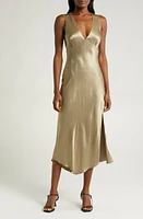 Rails Monique Asymmetric Hem Satin Midi Dress Mermaid at Nordstrom,