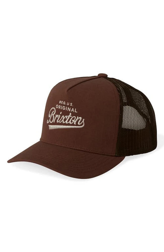 Brixton Postal C Netplus MP Trucker Hat in Sepia/Sepia at Nordstrom