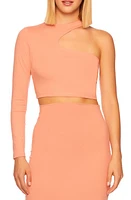 Susana Monaco One-Shoulder Cutout Crop Top Coho at Nordstrom,