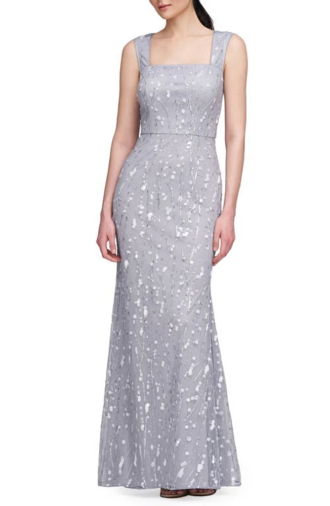 JS Collections Haden Mermaid Gown Silver at Nordstrom,