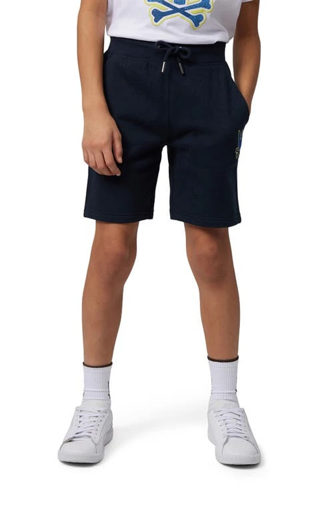 Psycho Bunny Kids' Lenox Cotton Fleece Sweat Shorts Navy at