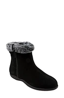 SoftWalk Helena Faux Fur Bootie Black Suede at Nordstrom,